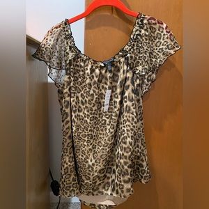 White House Black Market cheetah top